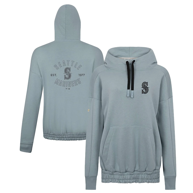 Women's Levelwear Gray Seattle Mariners Waterfall Nightfall Drop Shoulder Pullover Hoodie