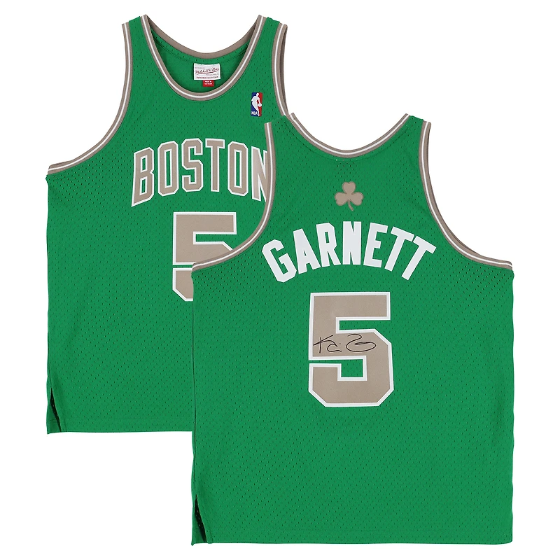 Kevin Garnett Boston Celtics Autographed Kelly Green/Gold Mitchell & Ness 2007-08 Swingman Jersey