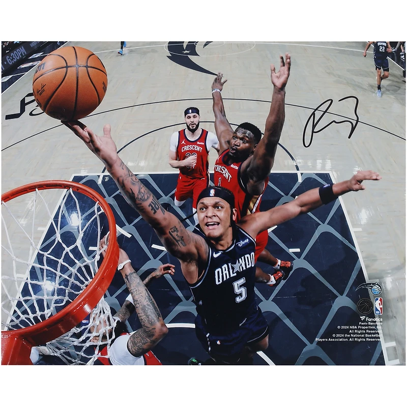 Paolo Banchero Orlando Magic Autographed 8" x 10" Layup vs Zion Williamson Photograph