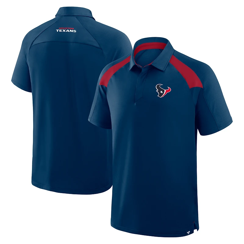 Men's Fanatics Navy Houston Texans Back Around Raglan Polo