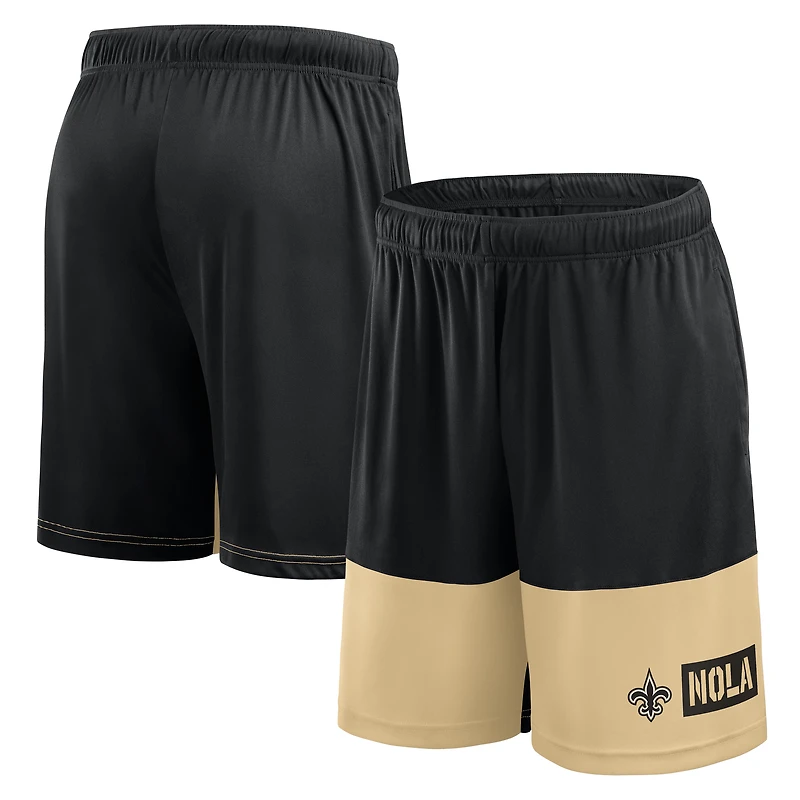 Men's Logo Athletic Black New Orleans Saints Best of the Best Shorts
