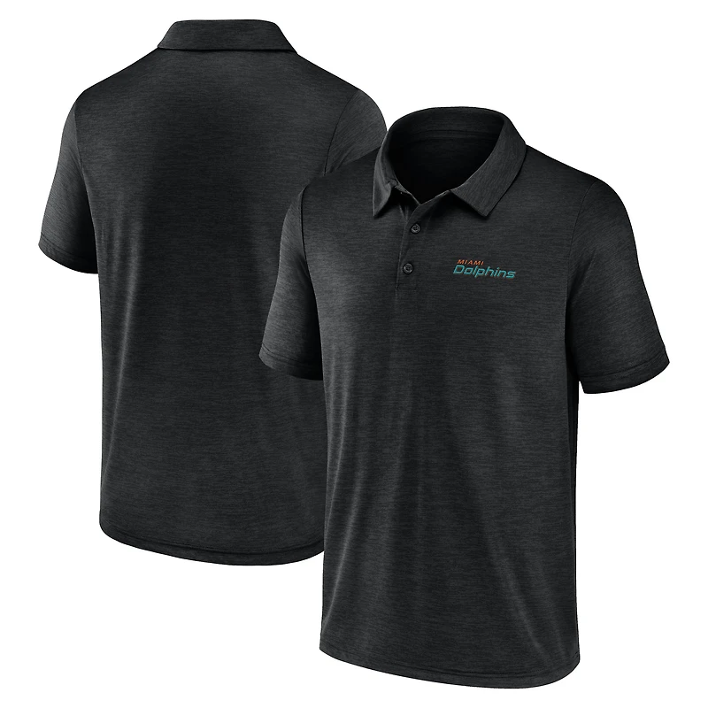 Men's Logo Athletic Black Miami Dolphins Unstoppable Polo