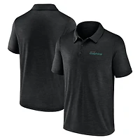 Men's Logo Athletic Black Miami Dolphins Unstoppable Polo