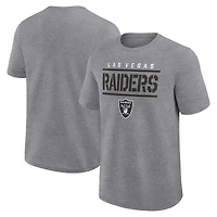 Men's Logo Athletic Heather Gray Las Vegas Raiders Top Notch T-Shirt