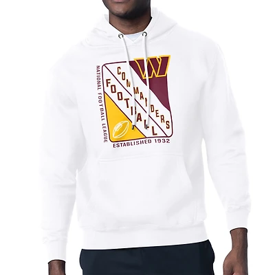 Men's Starter White Washington Commanders Shield Logo Pullover Hoodie