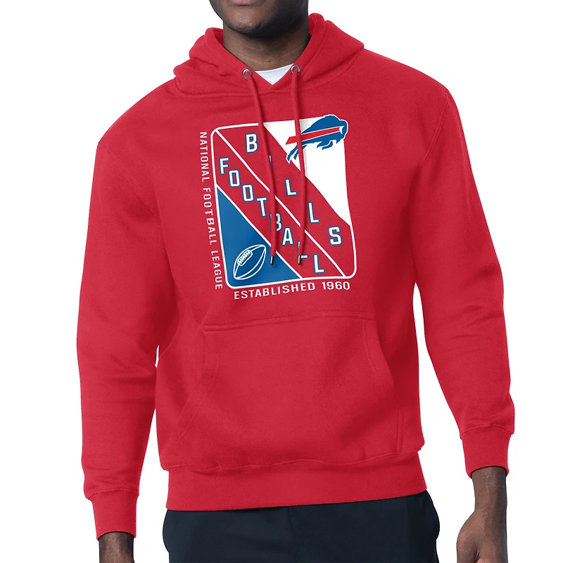 Men's Starter Red Buffalo Bills Shield Logo Pullover Hoodie