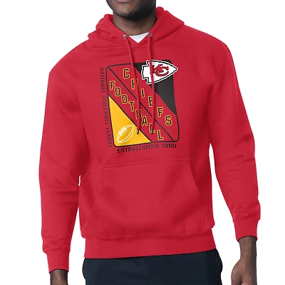 Men's Starter Red Kansas City Chiefs Shield Logo Pullover Hoodie