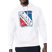 Men's Starter White Buffalo Bills Shield Logo Pullover Hoodie