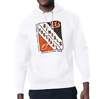 Men's Starter White Cincinnati Bengals Shield Logo Pullover Hoodie