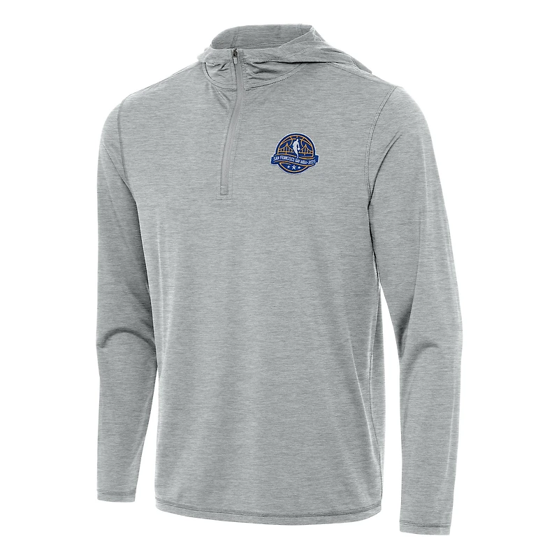 Men's Antigua Heather Gray 2025 NBA All-Star Game Tidy Quarter-Zip Hoodie