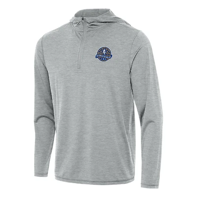 Men's Antigua Heather Gray 2025 NBA All-Star Game Tidy Quarter-Zip Hoodie