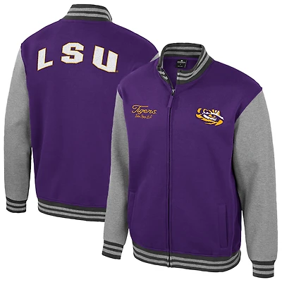 Men's Colosseum Purple LSU Tigers Ambi-Turner Full-Zip Varsity Jacket