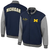 Men's Colosseum Navy Michigan Wolverines Ambi-Turner Full-Zip Varsity Jacket