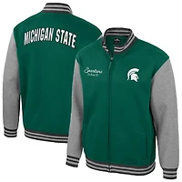 Men's Colosseum Green Michigan State Spartans Ambi-Turner Full-Zip Varsity Jacket