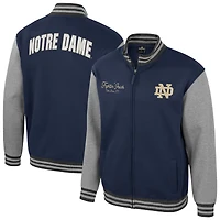 Men's Colosseum Navy Notre Dame Fighting Irish Ambi-Turner Full-Zip Varsity Jacket