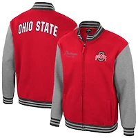 Men's Colosseum Scarlet Ohio State Buckeyes Ambi-Turner Full-Zip Varsity Jacket