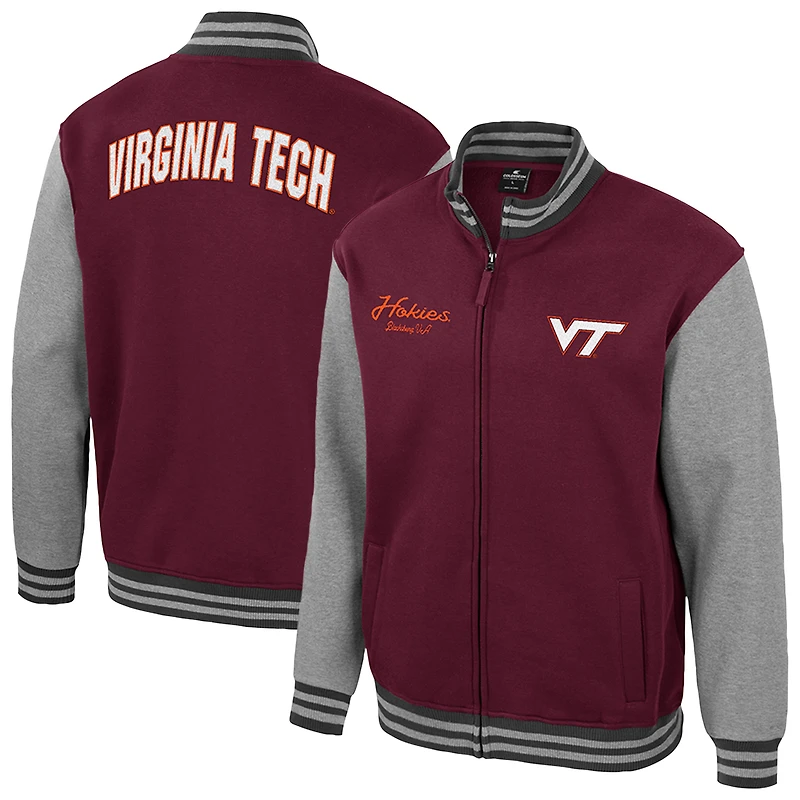 Men's Colosseum Maroon Virginia Tech Hokies Ambi-Turner Full-Zip Varsity Jacket