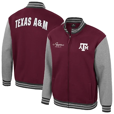 Men's Colosseum Maroon Texas A&M Aggies Ambi-Turner Full-Zip Varsity Jacket