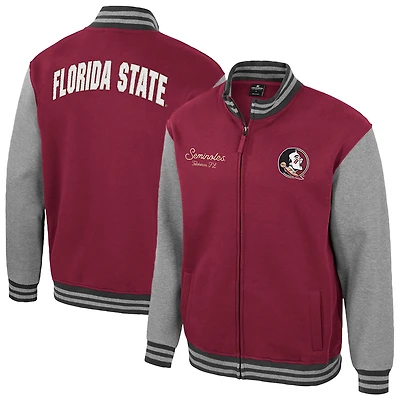 Men's Colosseum Garnet Florida State Seminoles Ambi-Turner Full-Zip Varsity Jacket