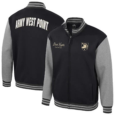 Men's Colosseum Black Army Black Knights Ambi-Turner Full-Zip Varsity Jacket