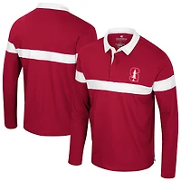 Men's Colosseum  Cardinal Stanford Cardinal Too Cool For School Long Sleeve Polo