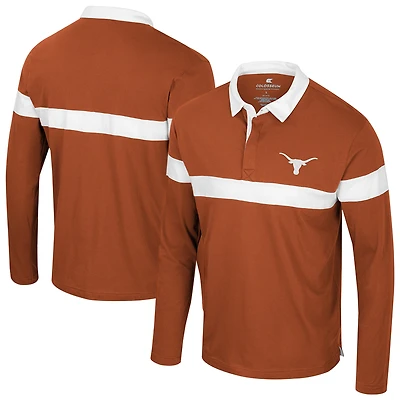 Men's Colosseum  Texas Orange Texas Longhorns Too Cool For School Long Sleeve Polo
