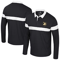 Men's Colosseum  Black Army Black Knights Too Cool For School Long Sleeve Polo