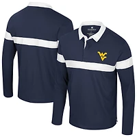 Men's Colosseum  Navy West Virginia Mountaineers Too Cool For School Long Sleeve Polo