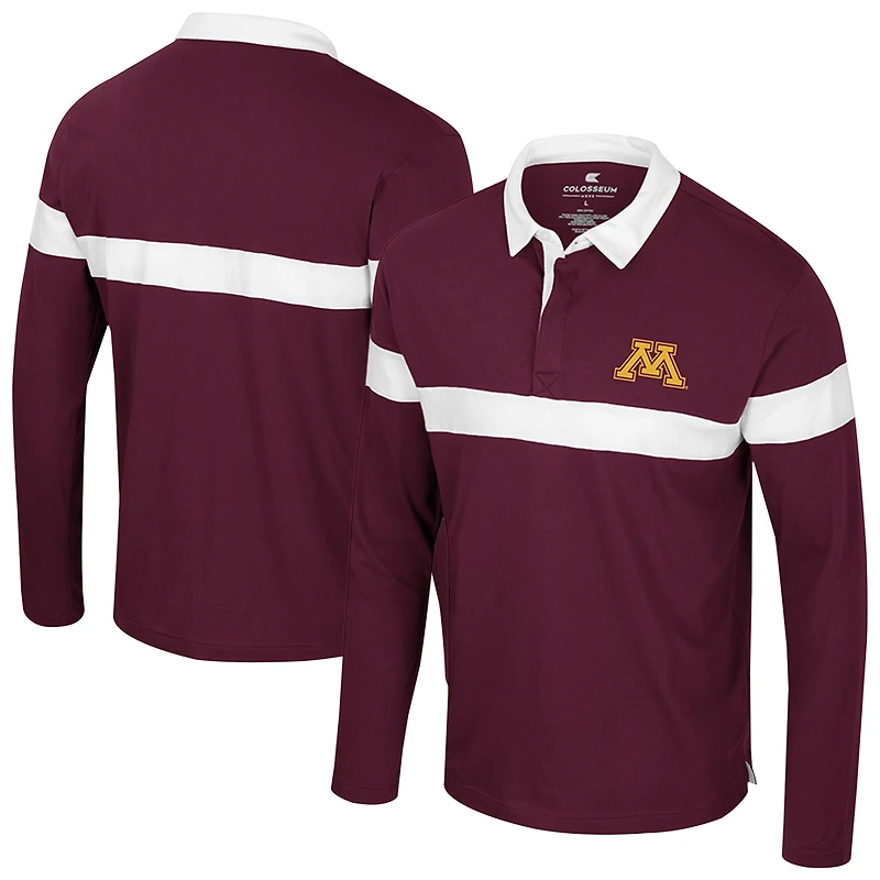 Men's Colosseum Maroon Minnesota Golden Gophers Too Cool For School Long Sleeve Polo