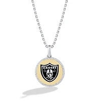 True Fan Las Vegas Raiders 1/10 CT. T.W. Diamond Enamel Disc Necklace