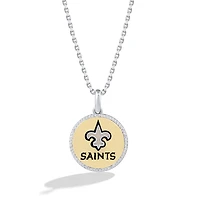True Fan New Orleans Saints 1/10 CT. T.W. Diamond Enamel Disc Necklace