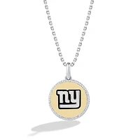 True Fan New York Giants 1/10 CT. T.W. Diamond Enamel Disc Necklace