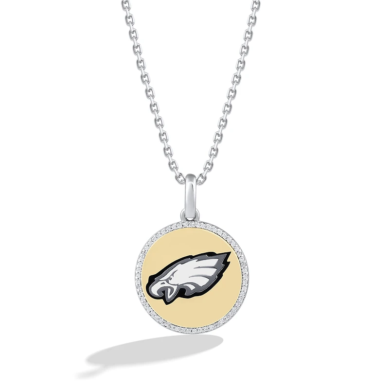 True Fan Philadelphia Eagles 1/10 CT. T.W. Diamond Enamel Disc Necklace