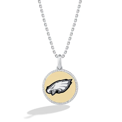 True Fan Philadelphia Eagles 1/10 CT. T.W. Diamond Enamel Disc Necklace