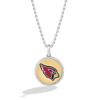 True Fan Arizona Cardinals 1/10 CT. T.W. Diamond Enamel Disc Necklace