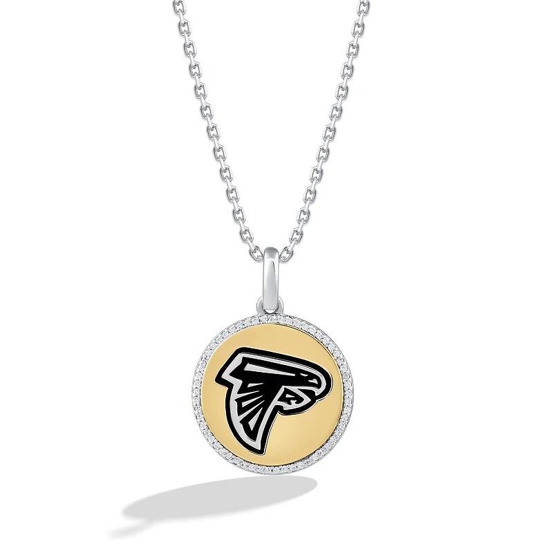 True Fan Atlanta Falcons 1/10 CT. T.W. Diamond Enamel Disc Necklace