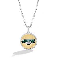 True Fan New York Jets 1/10 CT. T.W. Diamond Enamel Disc Necklace
