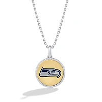 True Fan Seattle Seahawks 1/10 CT. T.W. Diamond Enamel Disc Necklace