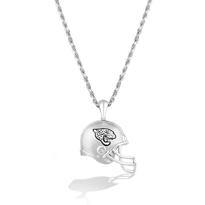 True Fan Silver Jacksonville Jaguars 1/20 CT. T.W. Diamond Helmet Necklace