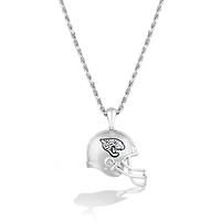 True Fan Silver Jacksonville Jaguars 1/20 CT. T.W. Diamond Helmet Necklace