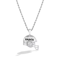 True Fan Silver New Orleans Saints 1/20 CT. T.W. Diamond Helmet Necklace