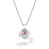 True Fan Silver Kansas City Chiefs 1/20 CT. T.W. Diamond Helmet Necklace