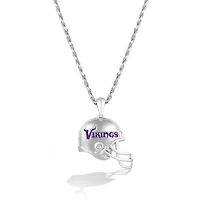 True Fan Silver Minnesota Vikings 1/20 CT. T.W. Diamond Helmet Necklace