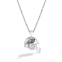 True Fan Silver Philadelphia Eagles 1/20 CT. T.W. Diamond Helmet Necklace