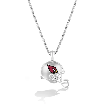 True Fan Silver Arizona Cardinals 1/20 CT. T.W. Diamond Helmet Necklace