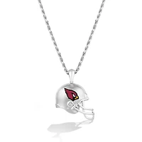 True Fan Silver Arizona Cardinals 1/20 CT. T.W. Diamond Helmet Necklace