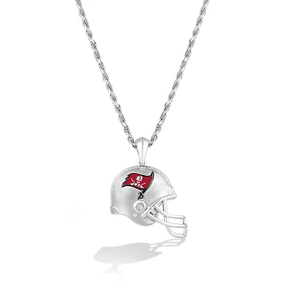 True Fan Silver Tampa Bay Buccaneers 1/20 CT. T.W. Diamond Helmet Necklace