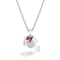 True Fan Silver Tampa Bay Buccaneers 1/20 CT. T.W. Diamond Helmet Necklace
