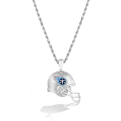 True Fan Silver Tennessee Titans 1/20 CT. T.W. Diamond Helmet Necklace