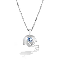 True Fan Silver Tennessee Titans 1/20 CT. T.W. Diamond Helmet Necklace